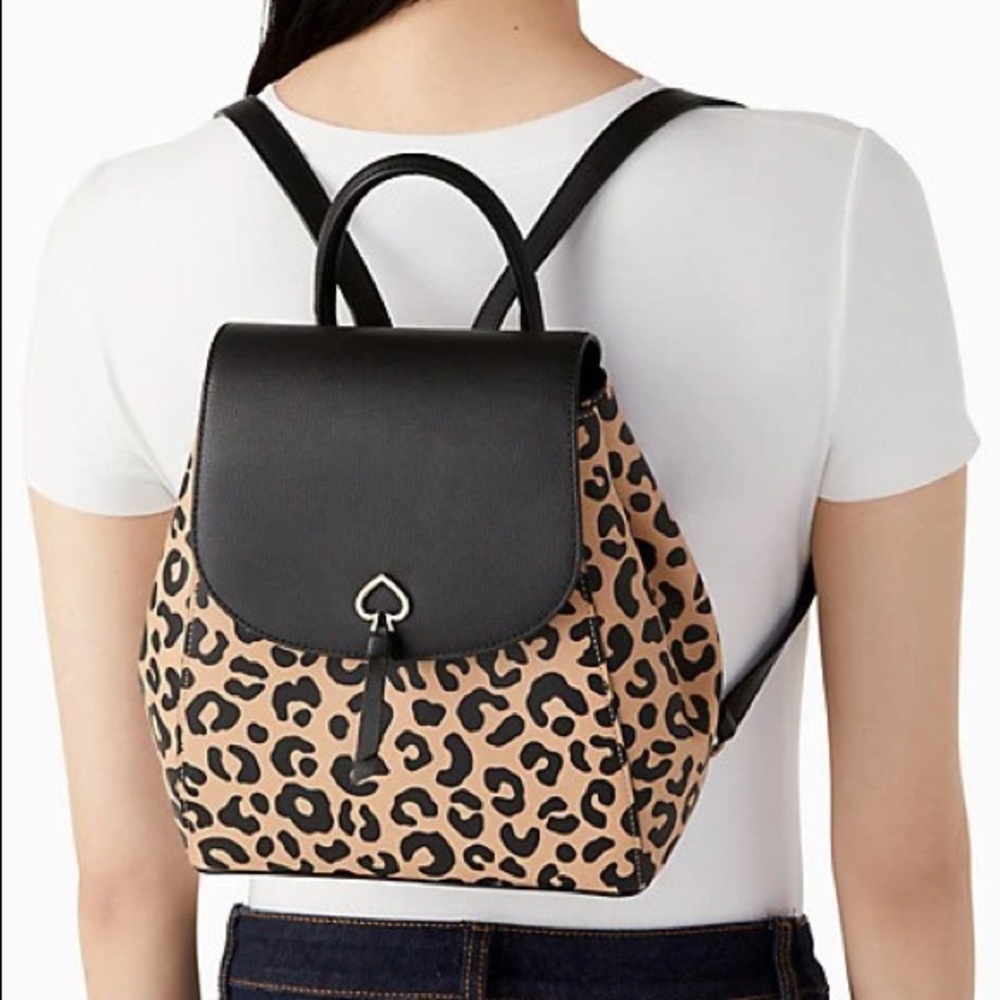 Kate Spade Graphic Leopard Print Adel Backpack - Picture 10 of 10